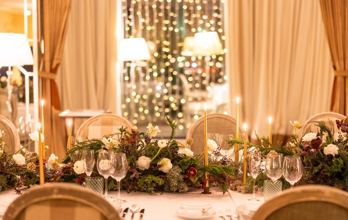 Montaje festivo en uno de los salones del Majestic Hotel & Spa Barcelona.