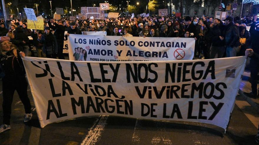 Manifestación contra el pasaporte covid y la vacunación infantil