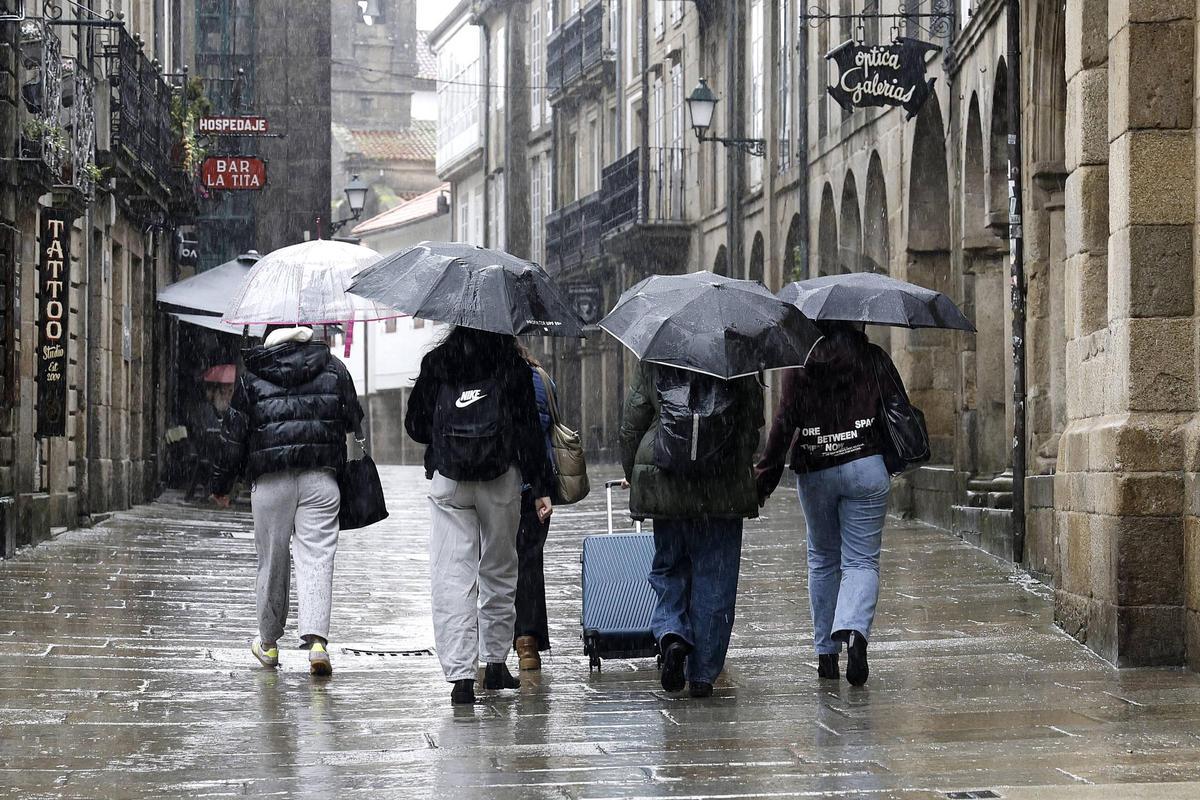 Santiago bajo la borrasca Leonardo