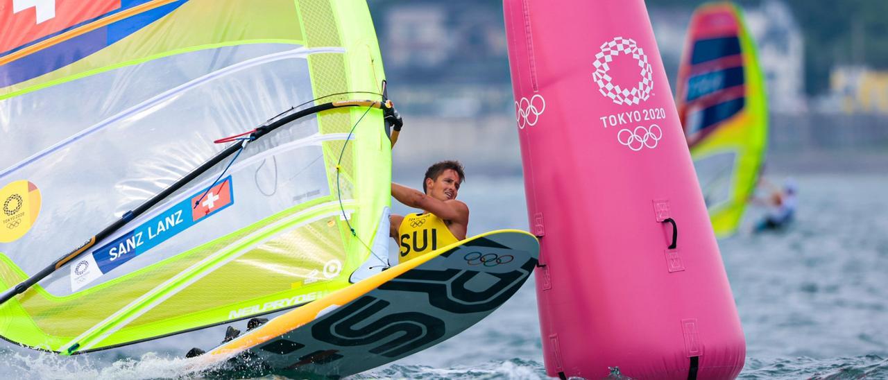 Mateo Sanz durante la regata de ayer