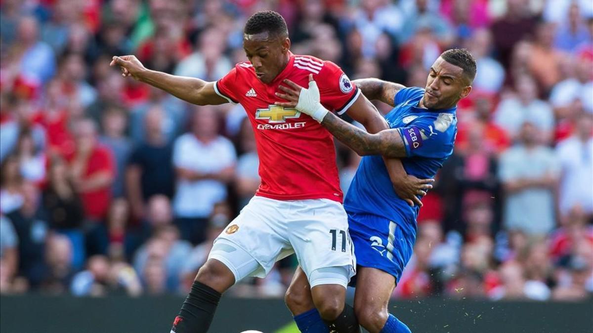 Martial, en un partido con el Manchester United