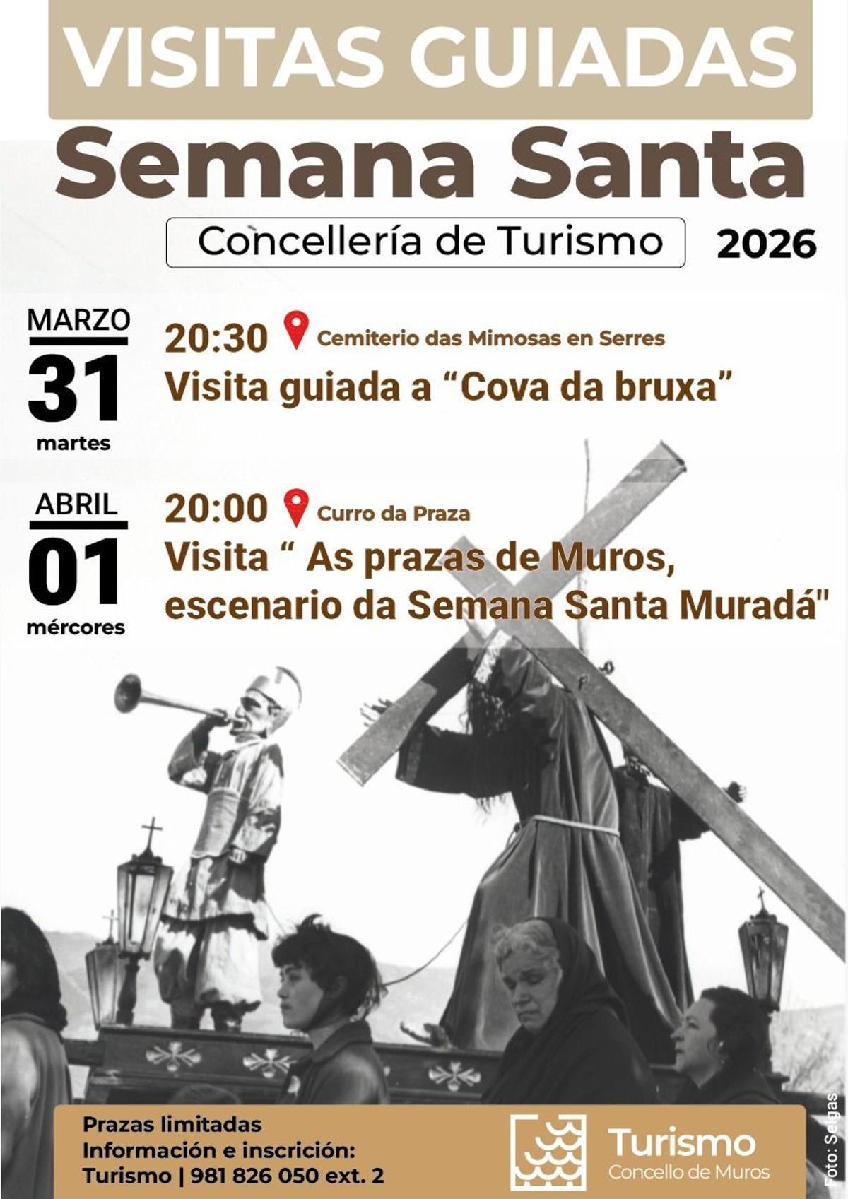Cartel promocional das visitas guiadas en Semana Santa.