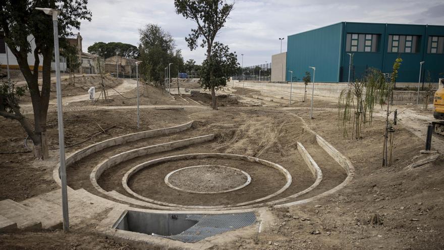 Una zona de Cuarte de Huerva, anegada de barro, tras la tormenta de septiembre.