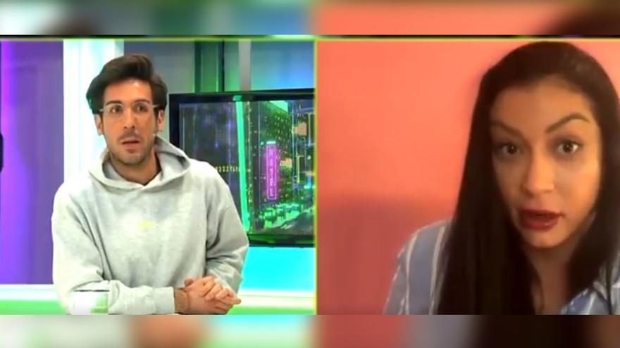 La alicantina Dakota Tárraga, en su entrevista en una cadena catalana.
