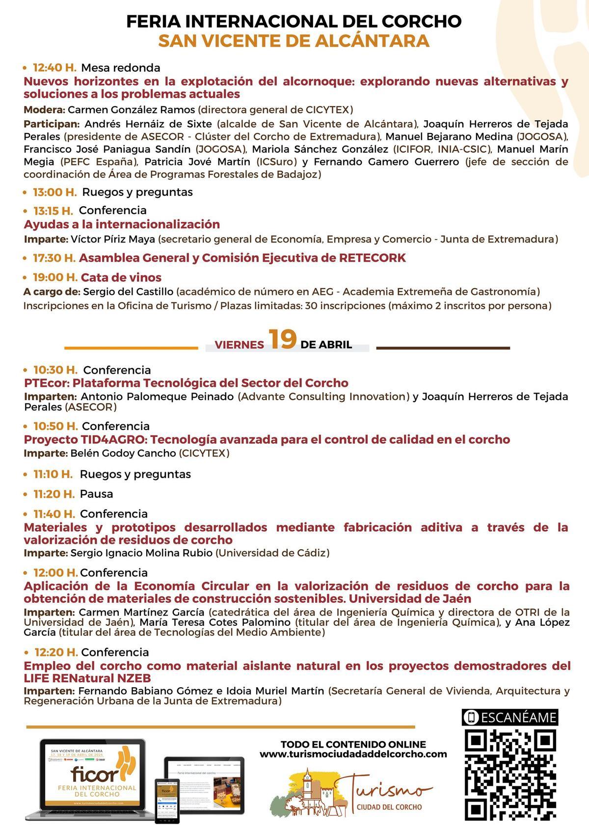 Programa de actividades de FICOR.