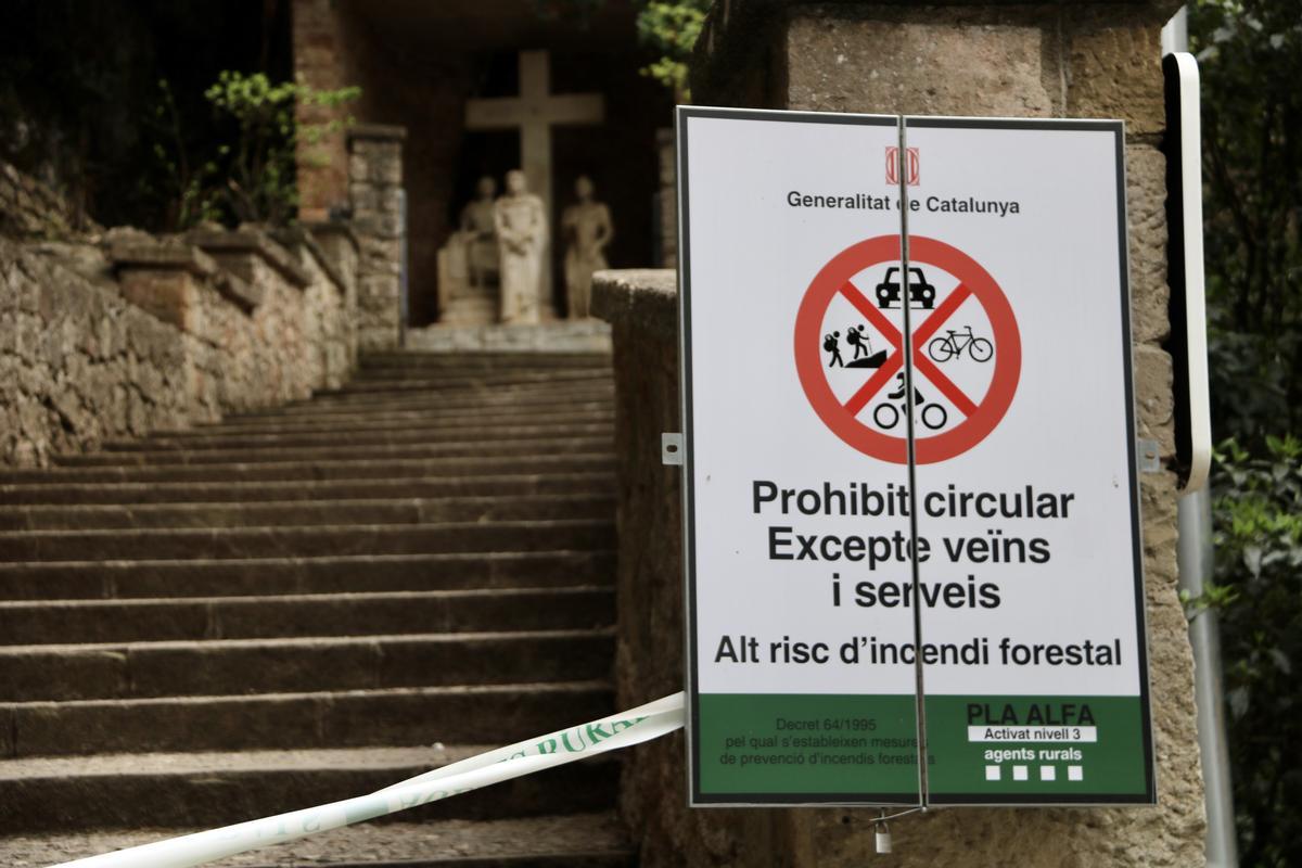 Cerrado el acceso al parque de Montserrat por riesgo de incendio