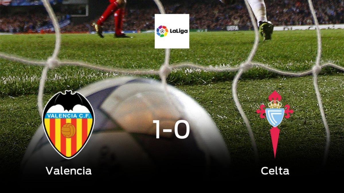 El Valencia gana 1-0 al Celta en el estadio de Mestalla