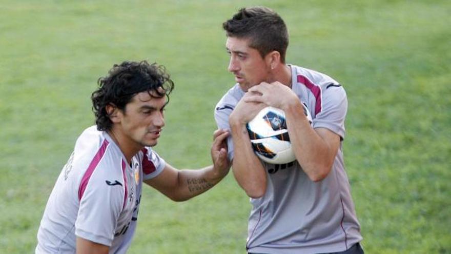 Pablo realizó ayer su último entrenamiento como jugador del Valencia.