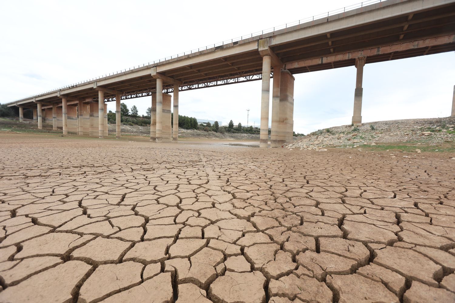 El pantano de María Cristina, prácticamente sin agua