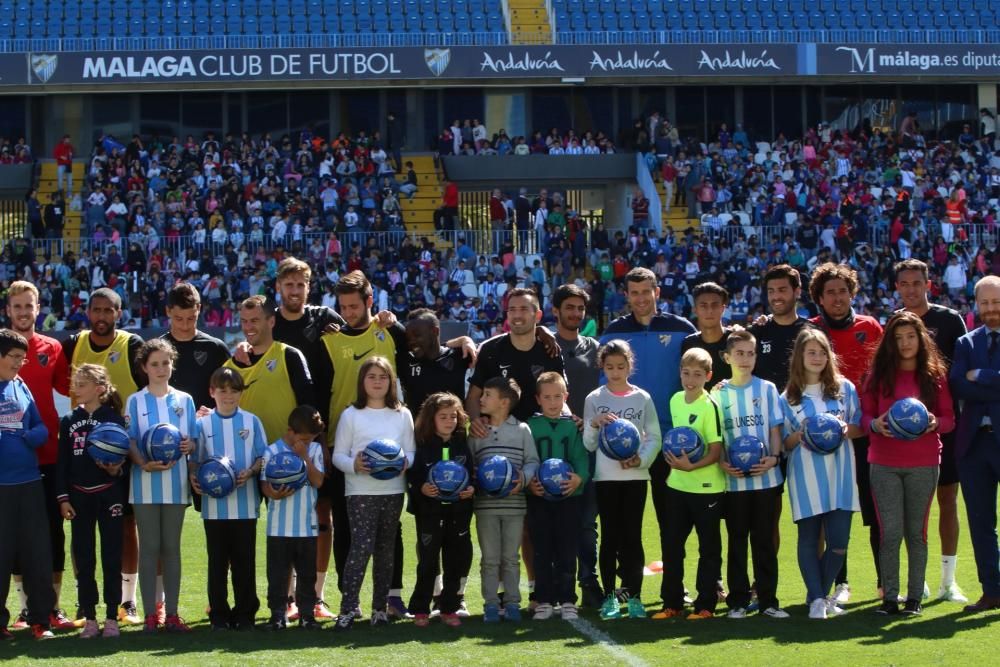 Entrenamiento a puerta abierta del Málaga CF