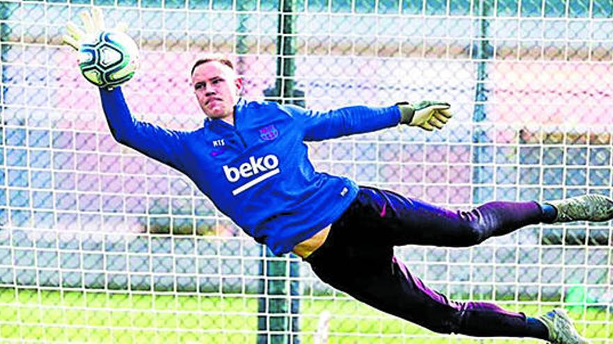 Ter Stegen El porter s&#039;entrena amb el grup i podria tornar contra el Granada