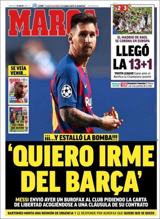 La portada de Marca del 26 de agosto