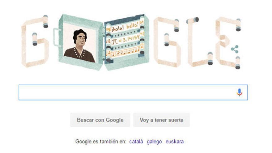 Ángela Ruiz Robles, en el doodle de Google.