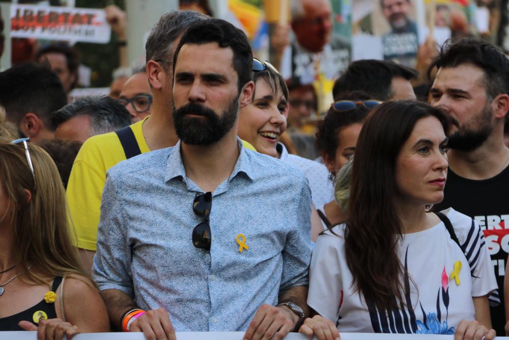 Manifestació a Barcelona per reclamar la llibertat dels polítics presos i a l'estranger