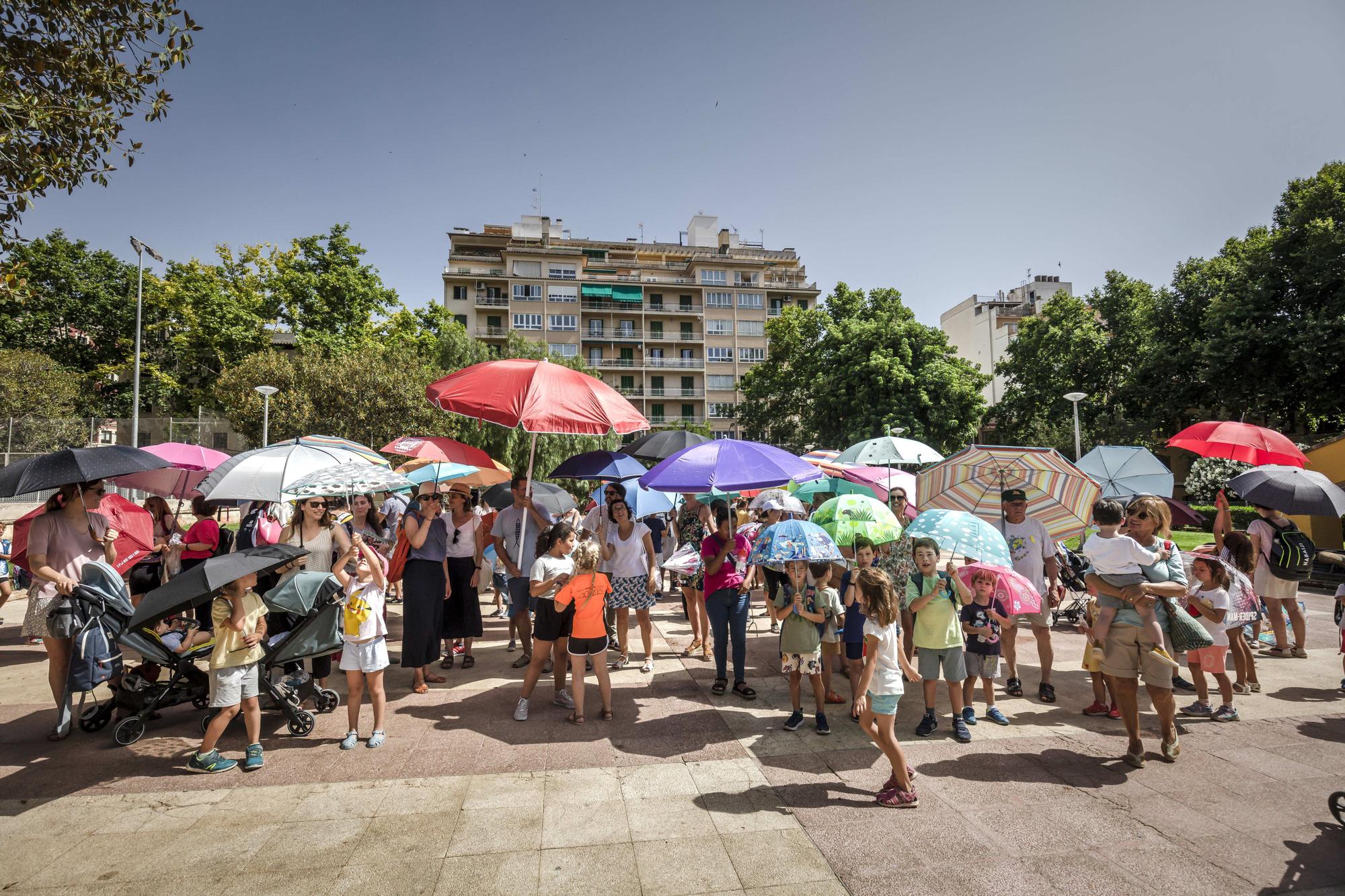 Vecinos de Plaza Patines protestan para exigir sombras en el parque