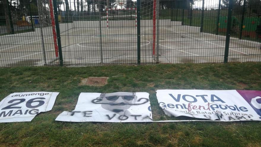 Apareix pintada i estripada la propaganda de Gent Fent Poble de Sant Fruitós