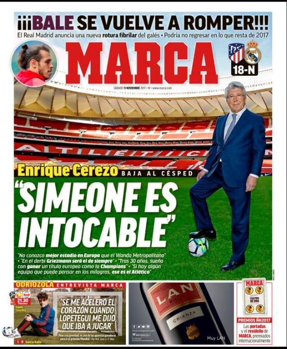 Portadas sábado 11 de noviembre de 2017