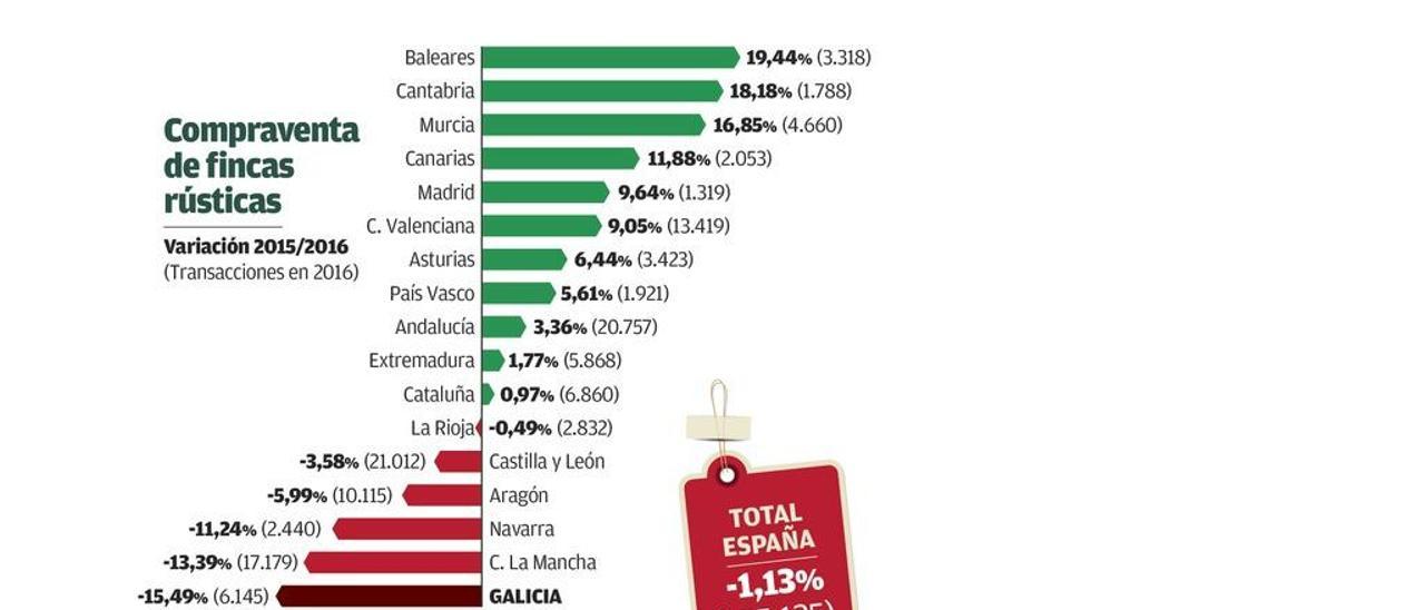 Galicia é onde máis cae a compravenda de terreos rústicos no rural pese ao &quot;imposto cero&quot;