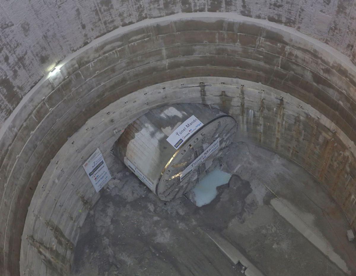 La tuneladora de l’L9 estarà aturada durant 14 mesos al pou de Mandri La tuneladora de l’L9 estarà aturada durant 14 mesos al pou de Mandri