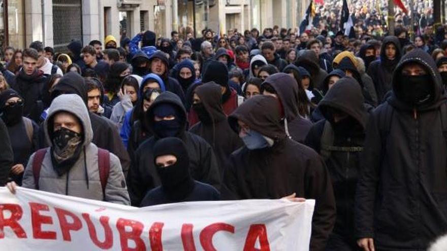 Manifestants avui a Girona.