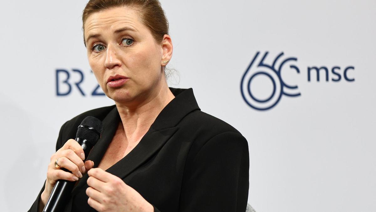 La primera ministra de Dinamarca, Mette Frederiksen, en la Conferencia de Seguridad de Múnich de 2024.