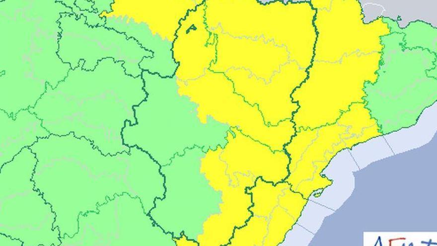 Se mantiene la alerta amarilla por lluvias y tormentas en parte de Aragón