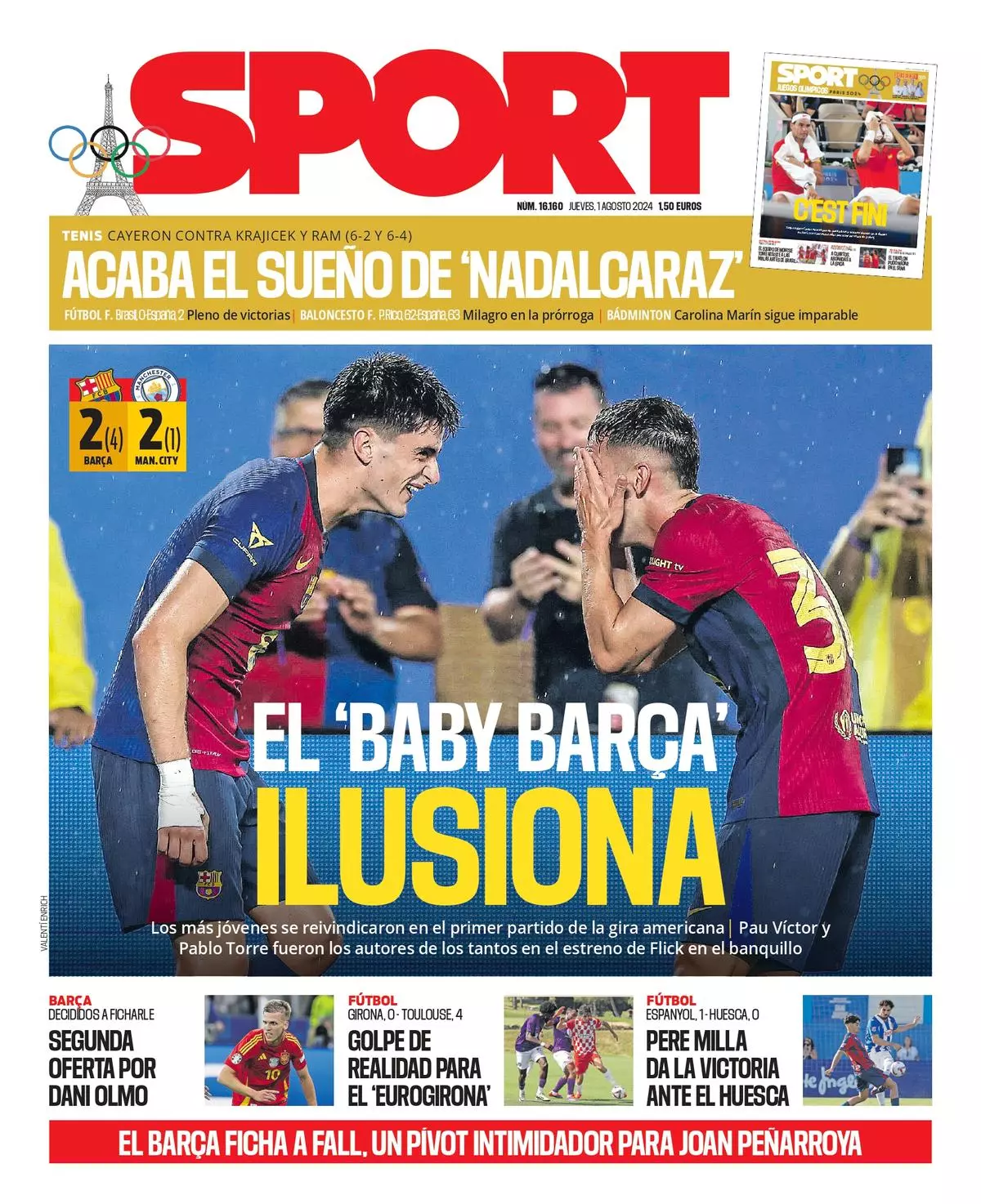 Estas son las portadas SPORT de hoy, jueves 1 de agosto 2024