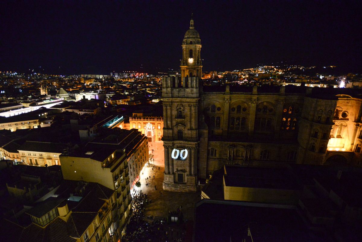 Vídeo mapping en la Catedral de Málaga | Luces de Navidad