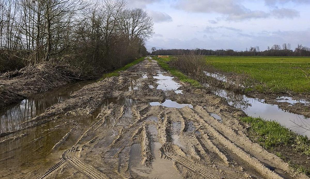 Estado en el que quedó una de las pistas tras las inundaciones por el temporal. | FDV