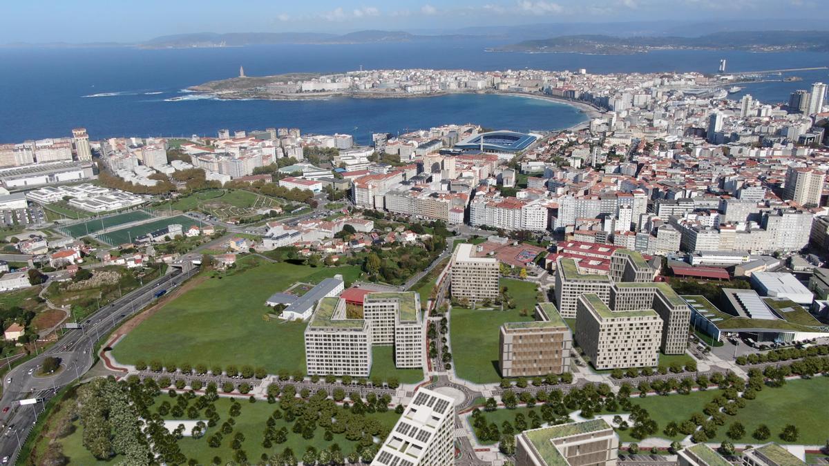 Recreación de la urbanización en A Coruña