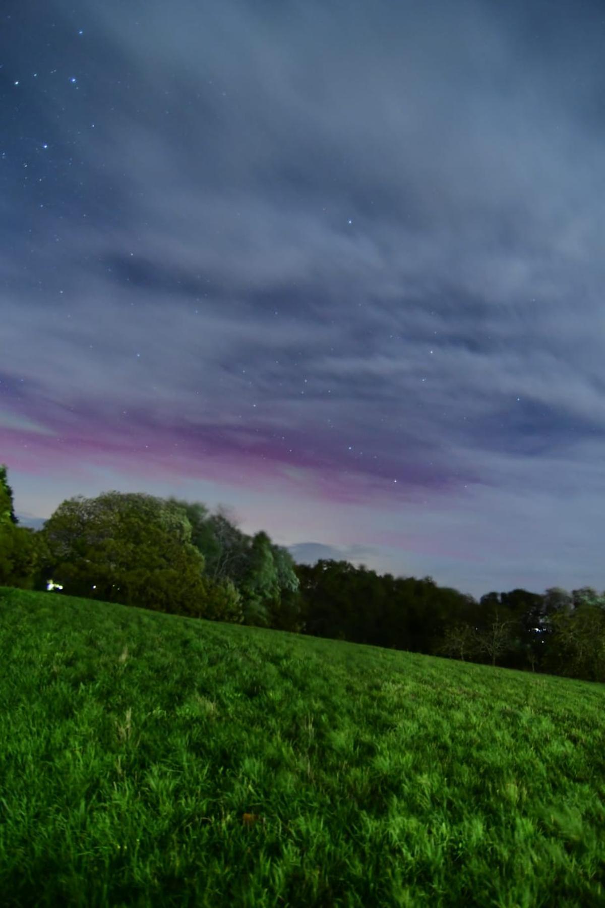 La aurora boreal a las 03,30 horas de la pasada madrugada