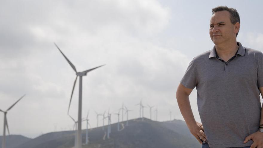 Antonio Picazo, CEO y cofundador  de Gana Energía, el martes en el parque eólico de Buñol.