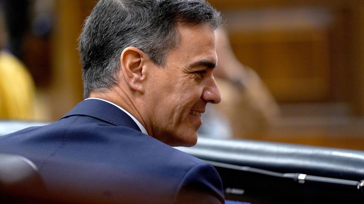 Pedro Sánchez durante la sesión de control al Gobierno en el Congreso.