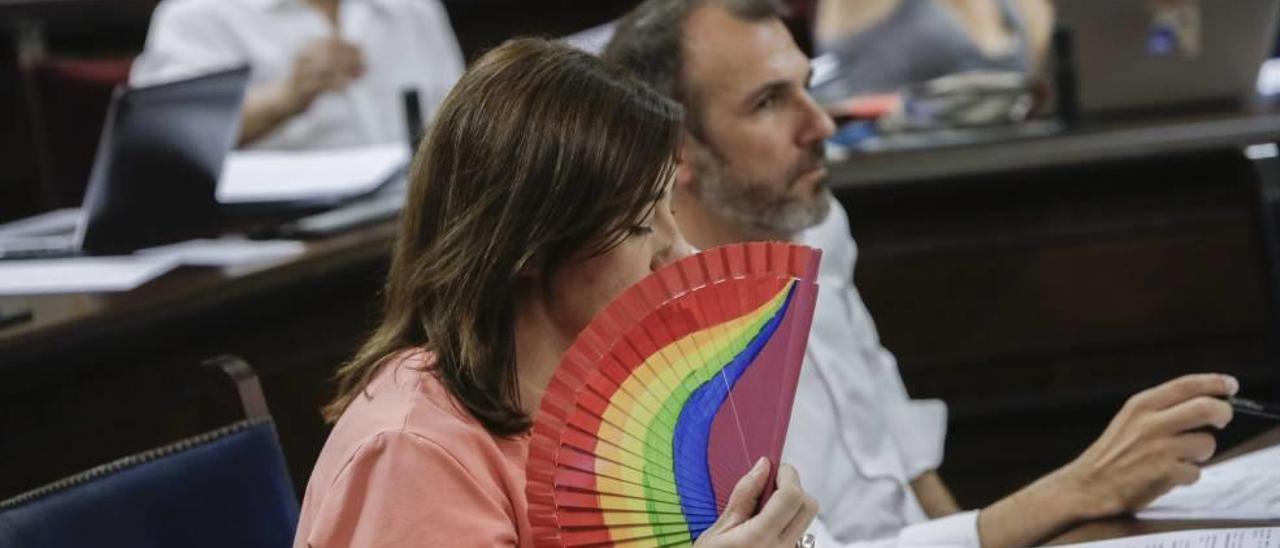 Francina Armengol y el resto de diputados dándole al abanico.