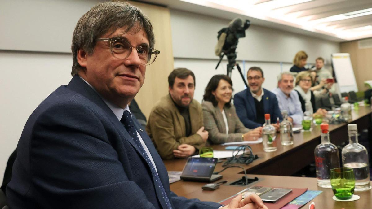 Reunión de Puigdemont con la dirección de Junts