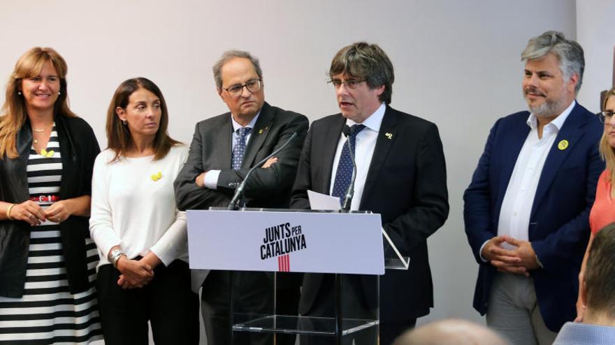 Borràs, Budó, Torra, Puigdemont, Batet i Artadi, en una imatge d&#039;arxiu