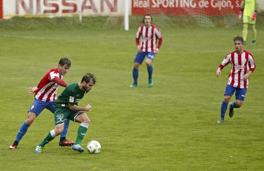 El partido entre el Sporting B y el Colunga, en imágenes