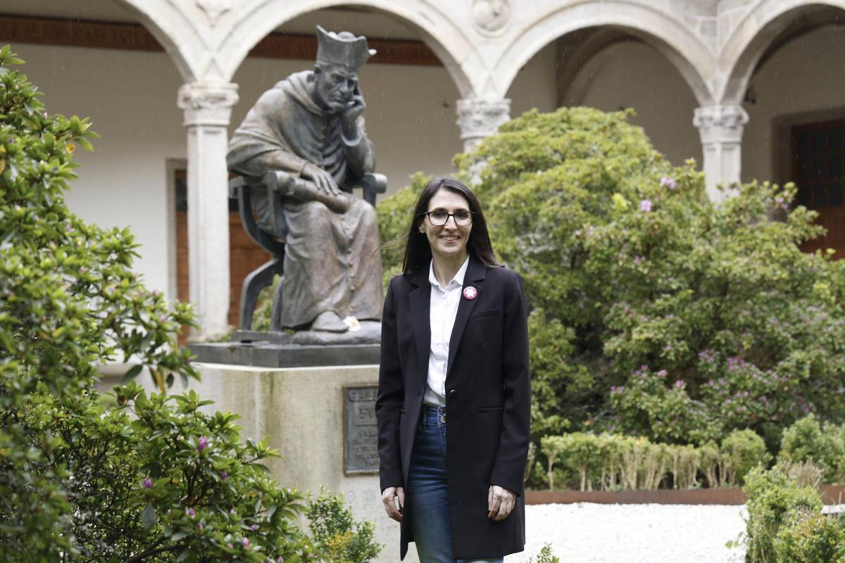Rosa Crujeiras no Colexio de Fonseca.