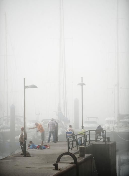 A Coruña, cubierta por la niebla