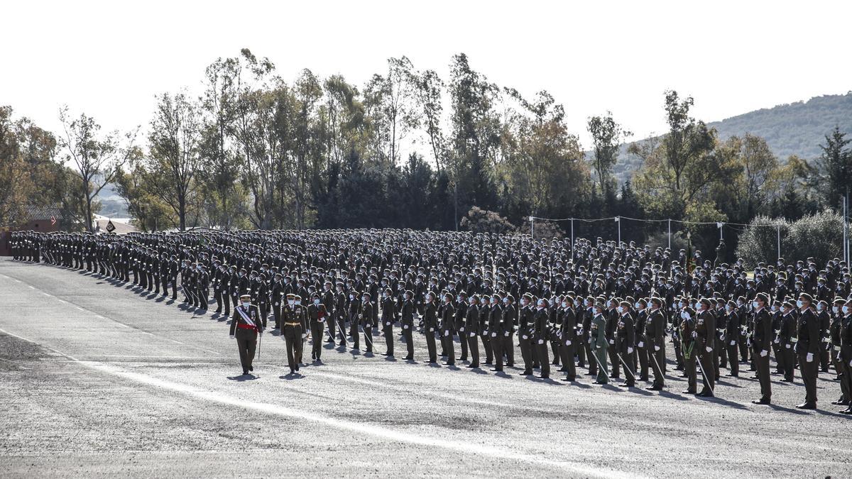 Imagen de la jura de bandera del Cefot, este viernes.