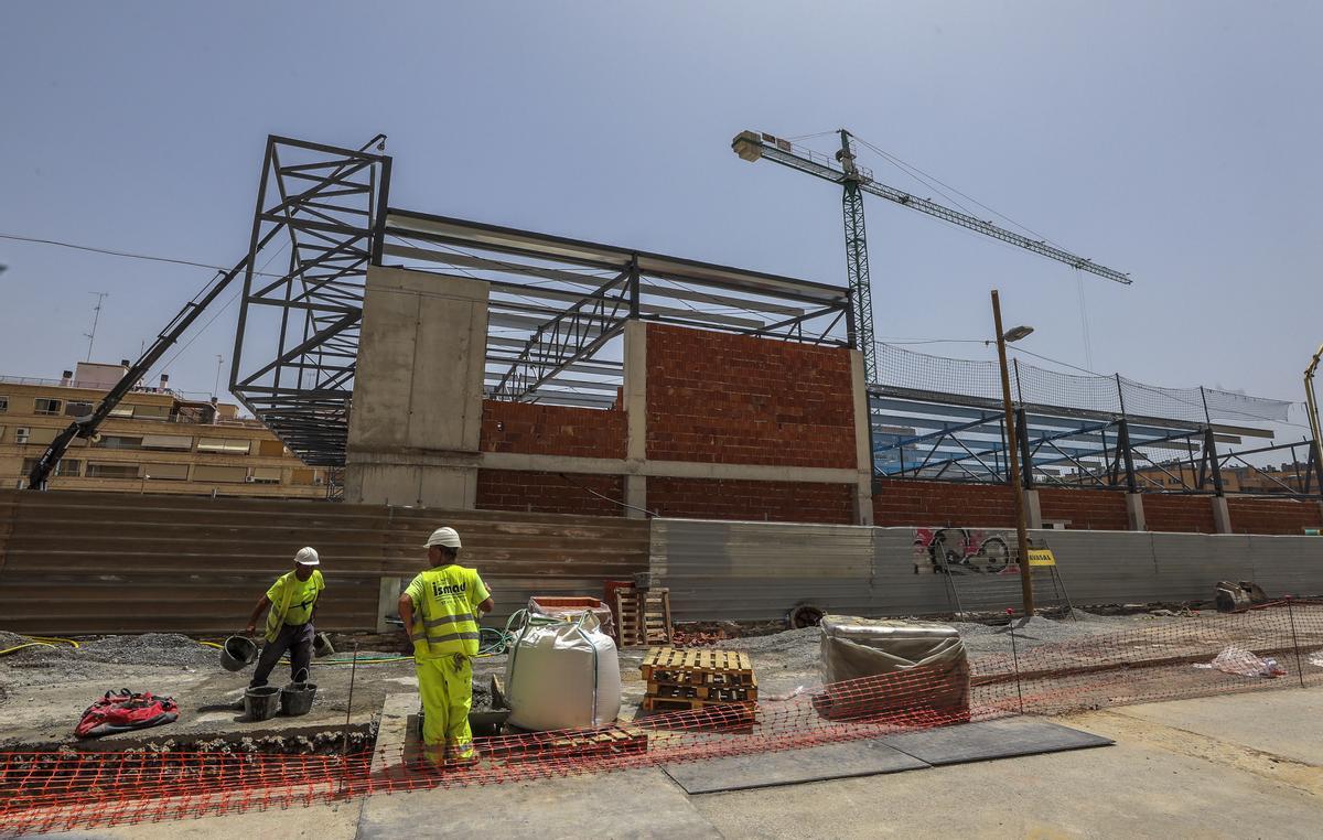 Las obras de la manzana de Reebok, ayer