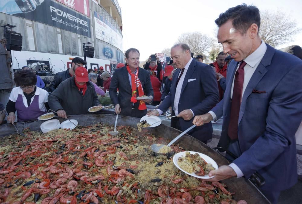 Paella e instantes previos al partido del Centenario