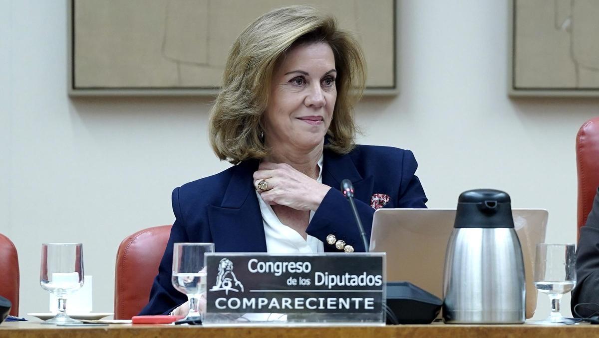María Dolores de Cospedal durante su comparecencia en la comisión sobre la operación Catalunya
