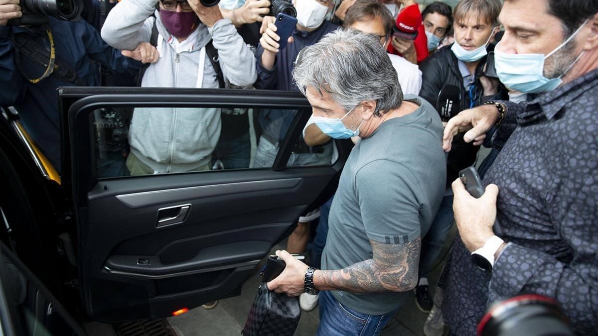 Jorge Messi, a su llegada ayer a Barcelona.