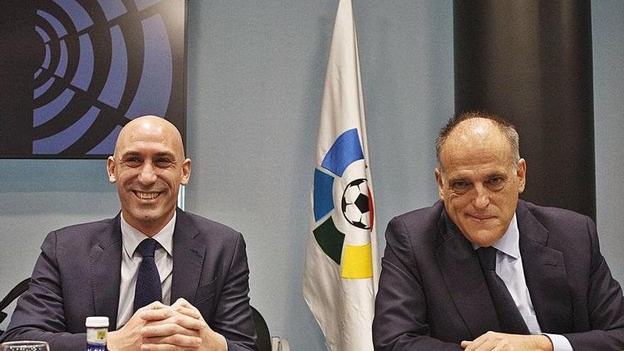 Luis Rubiales y Javier Tebas, en una imagen de archivo.