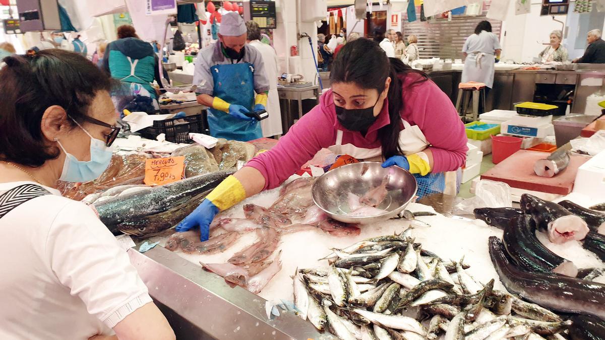 Venta de sardinas esta semana en Vigo.