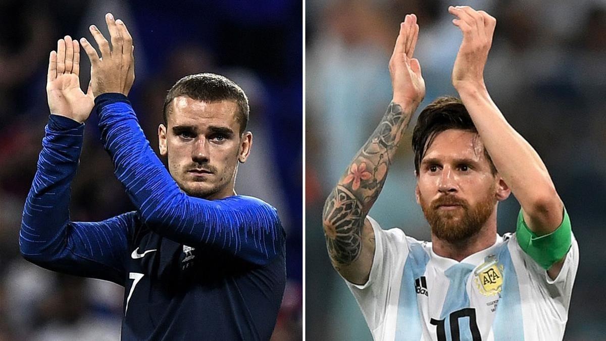 Griezmann y Messi, las estrellas de Francia y Argentina, respectivamente.