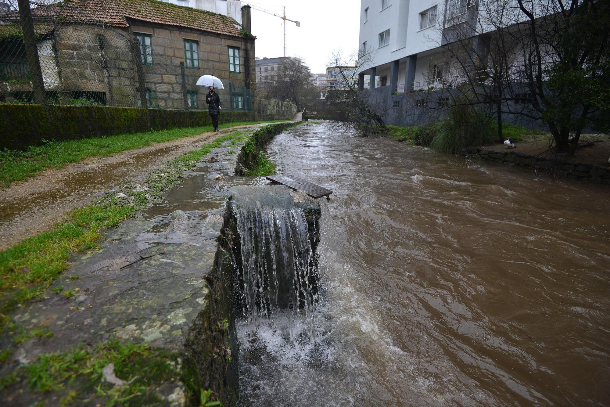 Las intensas lluvias dejan los ríos de Pontevedra con mucho caudal de agua