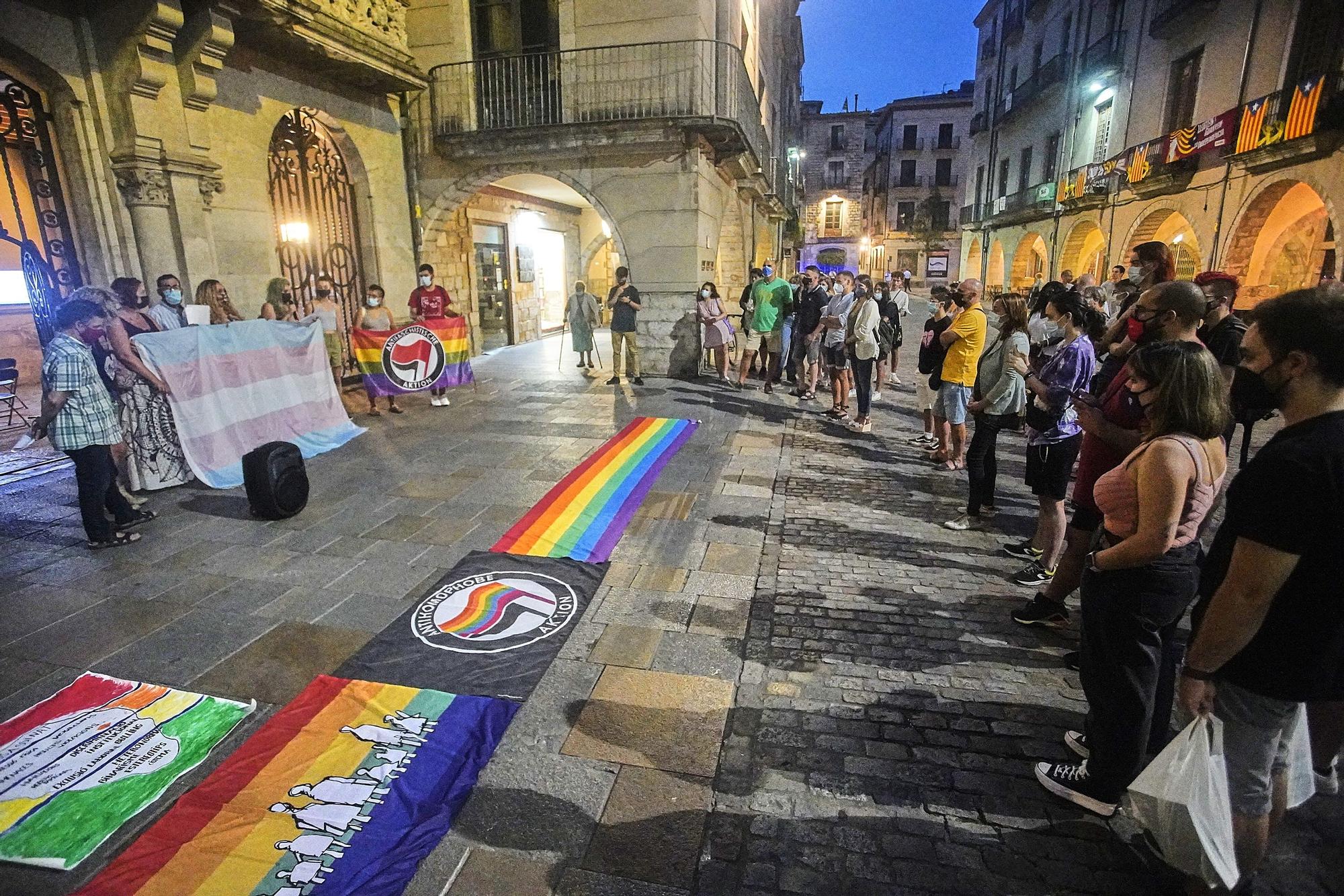 Concentració a Girona contra les agressions al col·lectiu LGTBI