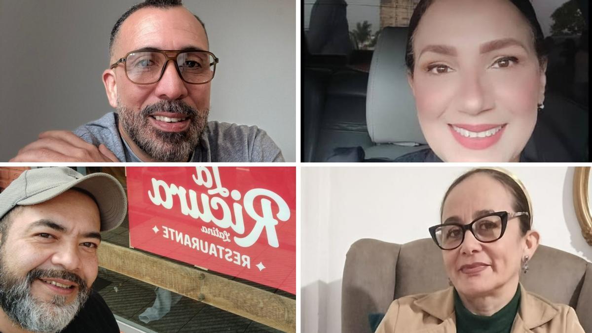 De izquierda a derecha, arriba, Ignacio Pichardo y Alix Rojas, y abajo, Edwin Madrigal y Sol Restrepo
